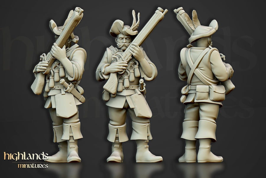 Arquebusier Unit August Release Highlands Miniatures D&D TABLETOP GAMING MINIATURES Border3d 