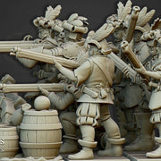 Arquebusier Unit Highlands Miniatures- | Border3d D&D TABLETOP GAMING MINIATURES Border3d Limited Liability Company 