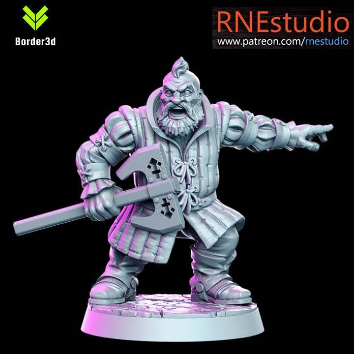 Bori Van Gilden Warrier RN Estudio D&D TABLETOP GAMING MINIATURES Border3d 