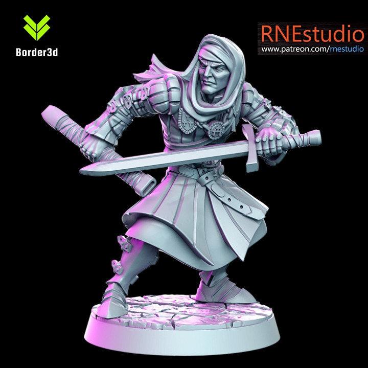 Coun Giobaldo - Figther - 32mm - DnD D&D TABLETOP GAMING MINIATURES Border3d 