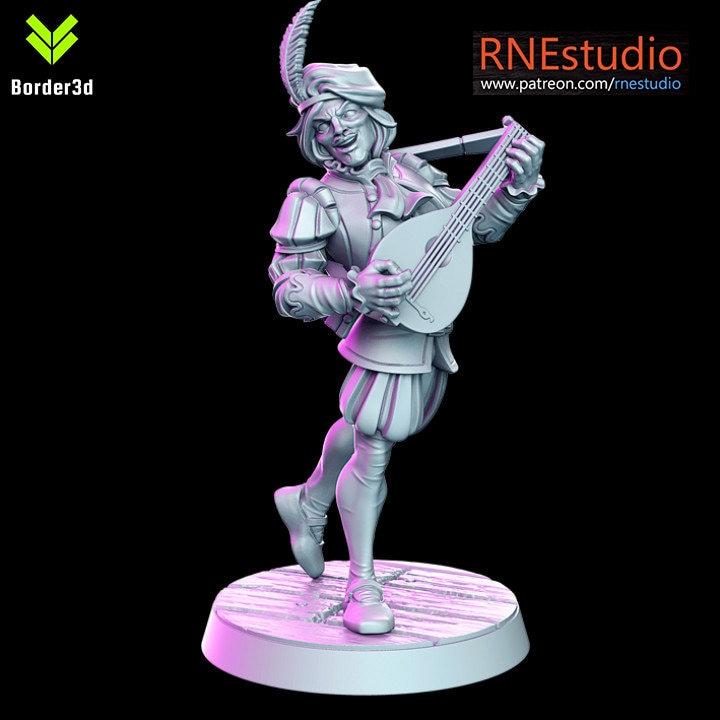 Delionne -Bard - 32mm - DnD RN Estudio D&D TABLETOP GAMING MINIATURES Border3d 