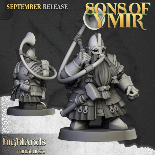 Garde royal nain - Sons of Ymir - Highlands Miniatures | Marteaux