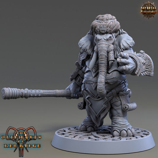 Madhu Nomoretusk | The Oliphants of Red Ridge| 3D Printed 32mm or 75mm-scale resin model by Daybreak Miniatures