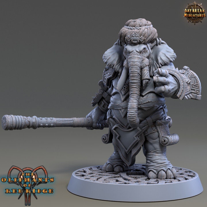 Madhu Nomoretusk | The Olipphants of Red Ridge| 3D-printet 32 ​​mm eller 75 mm-skala harpiksmodel af Daybreak Miniatures