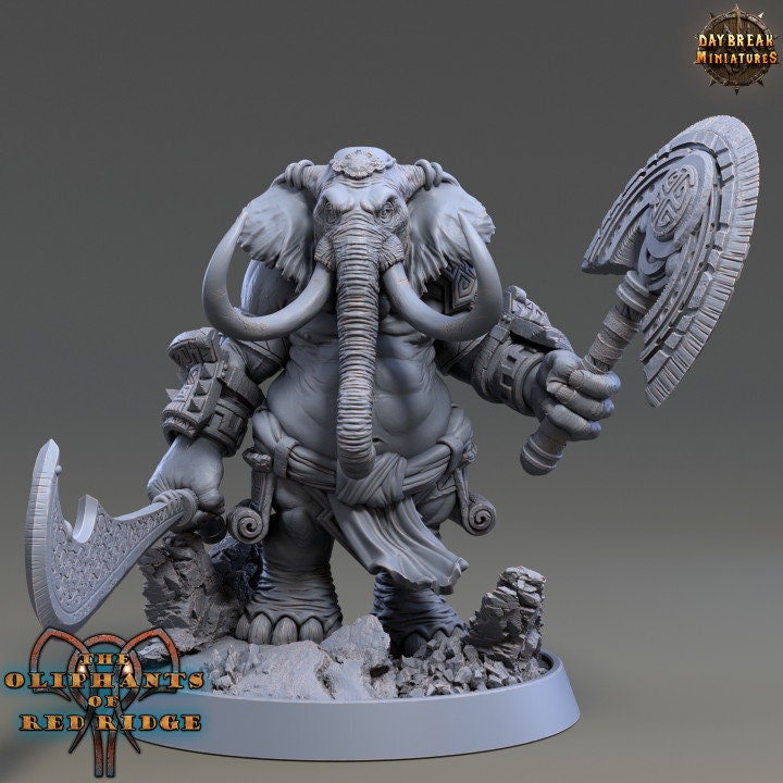 Bevo Zickert | Gli Olifanti di Cresta Rossa| Modello in resina stampato in 3D da 32 mm o 75 mm di Daybreak Miniatures