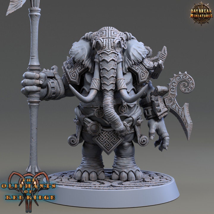 Amarula Decree | The Oliphants of Red Ridge| 3D Printed 32mm or 75mm-scale resin model by Daybreak Miniatures