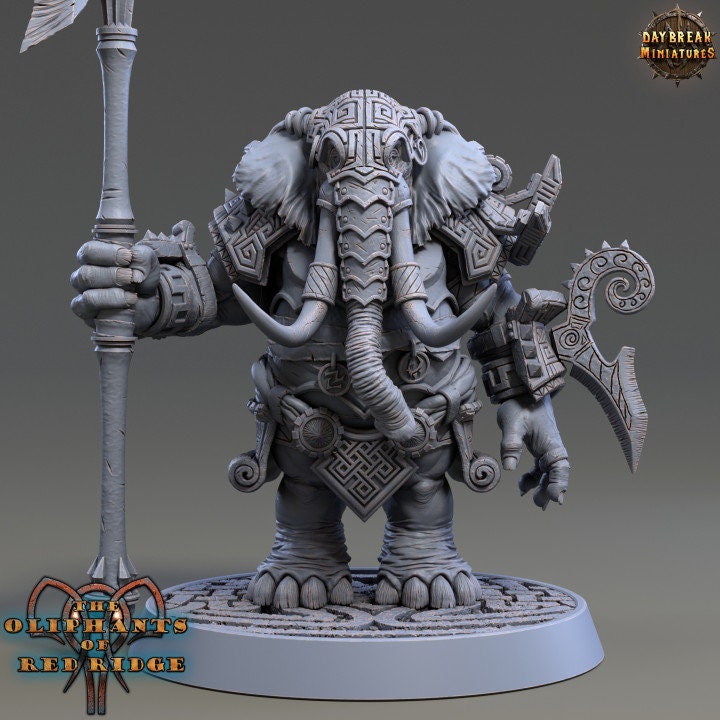 Decreto Amarula | Los olifantes de Red Ridge| Modelo de resina impreso en 3D a escala de 32 mm o 75 mm de Daybreak Miniatures