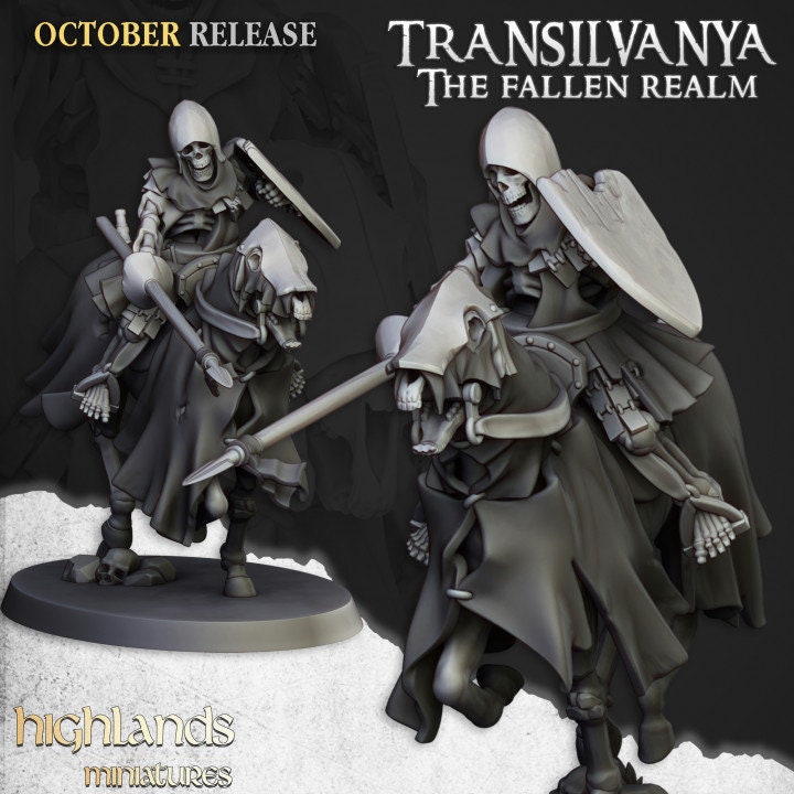 Specters of Transilvanya - Mounted Skeleton Unit by Highlands Miniatures