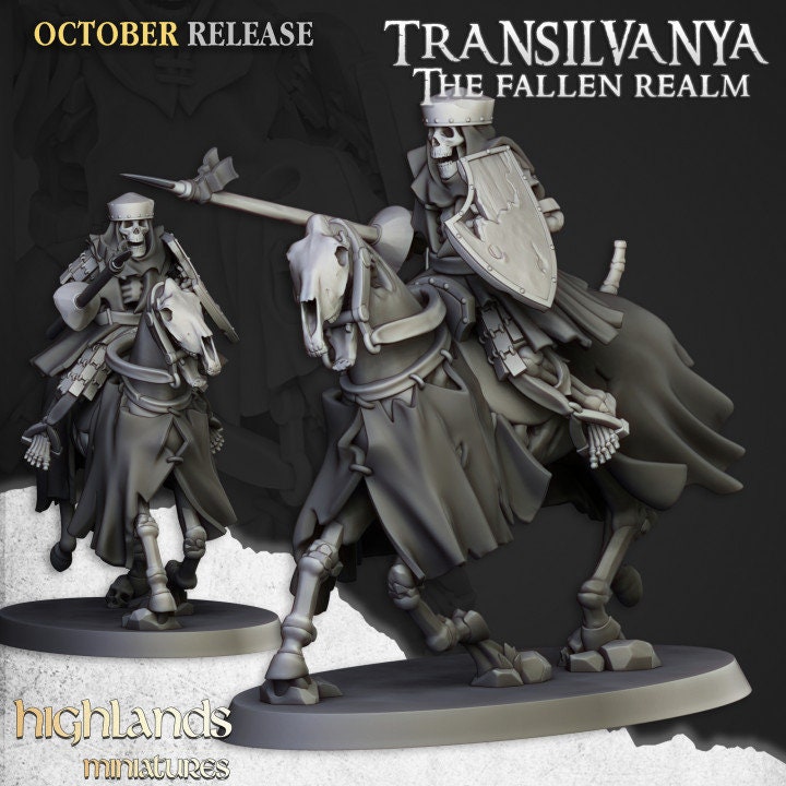 Specters of Transilvanya - Mounted Skeleton Unit by Highlands Miniatures