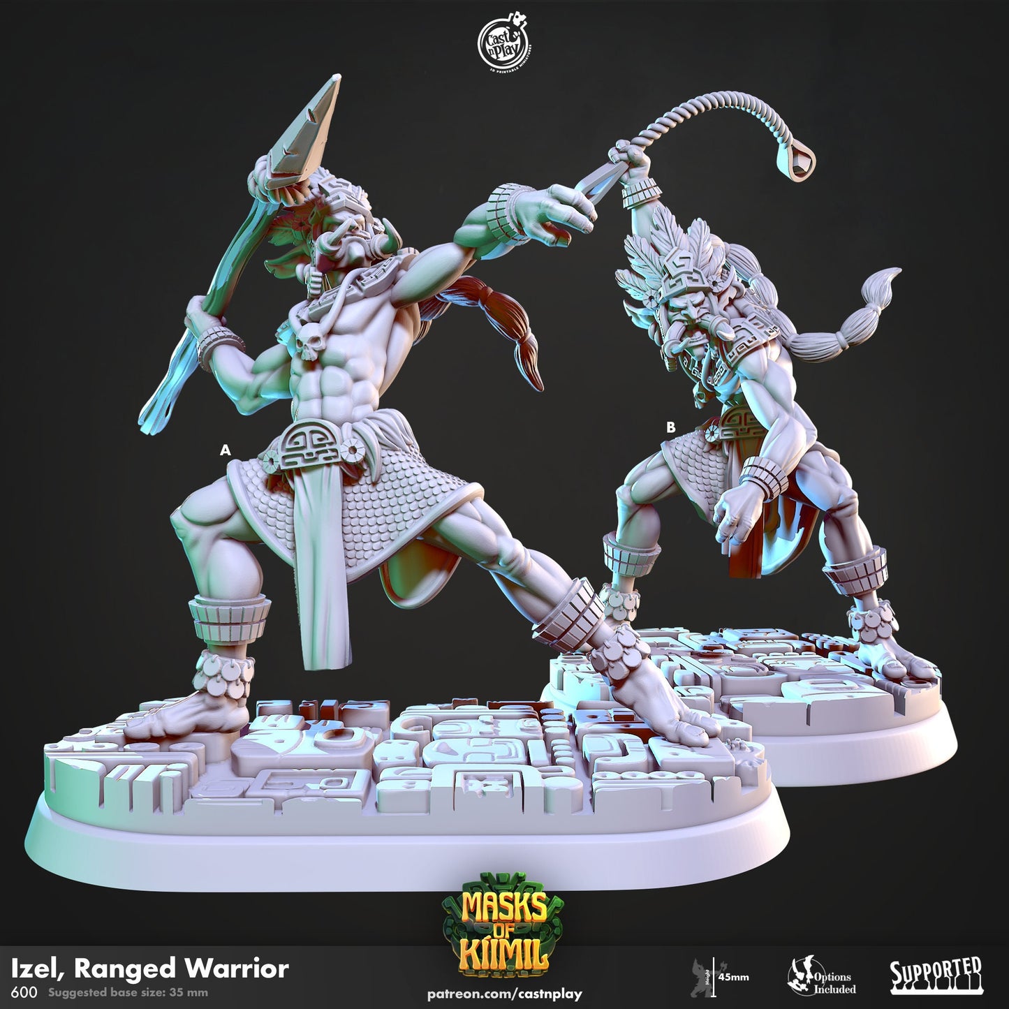 Izel - Ranged Warrior, Cast N Play- Masks of Kiimil