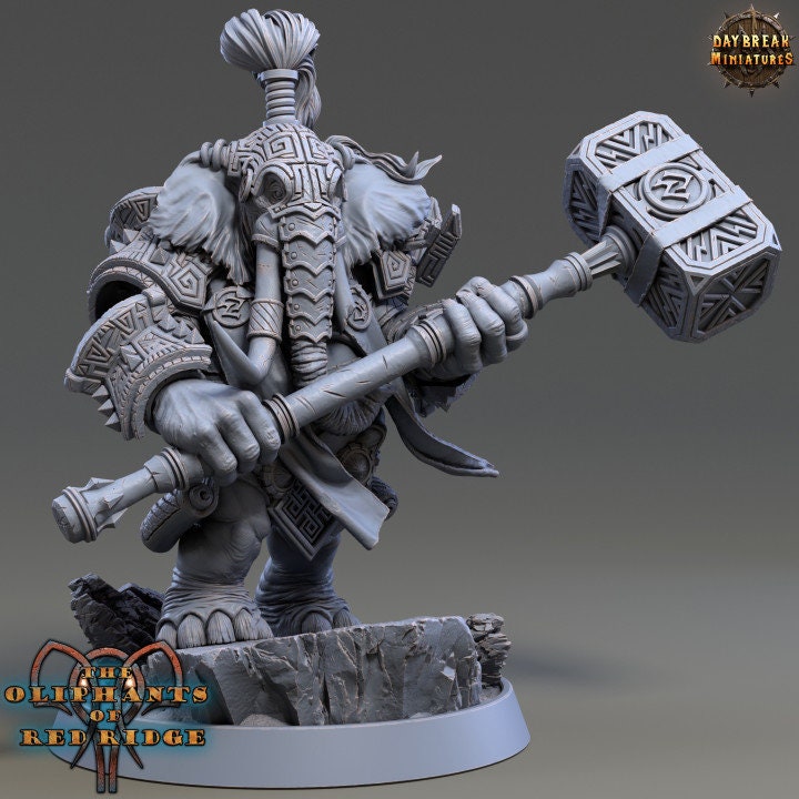 Ugro Stonedrop | The Oliphants of Red Ridge| 3D Printed 32mm or 75mm-scale resin model by Daybreak Miniatures