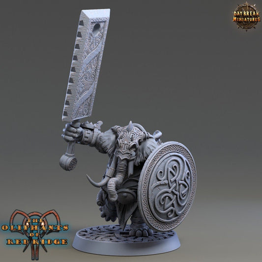 Hanno Flatslap | The Oliphants of Red Ridge| 3D Printed 32mm or 75mm-scale resin model by Daybreak Miniatures