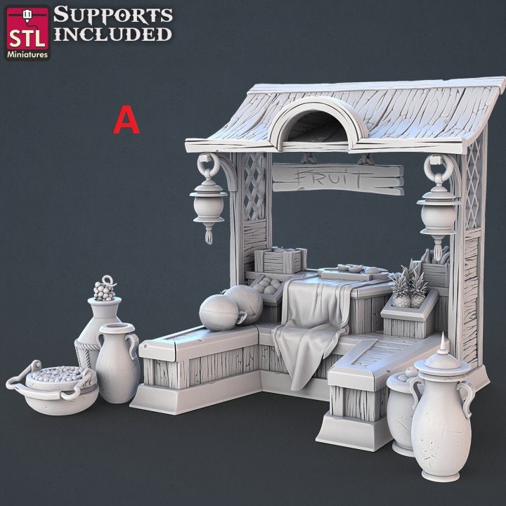 Ensemble de vendeurs de nourriture - Miniatures STL