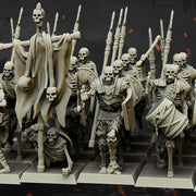 Skeleton Spearmen Command Group Highlands Miniatures- | Border3d Games Border3d Limited 