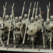 Skeleton Spearmen Command Group Highlands Miniatures- | Border3d Games Border3d Limited 