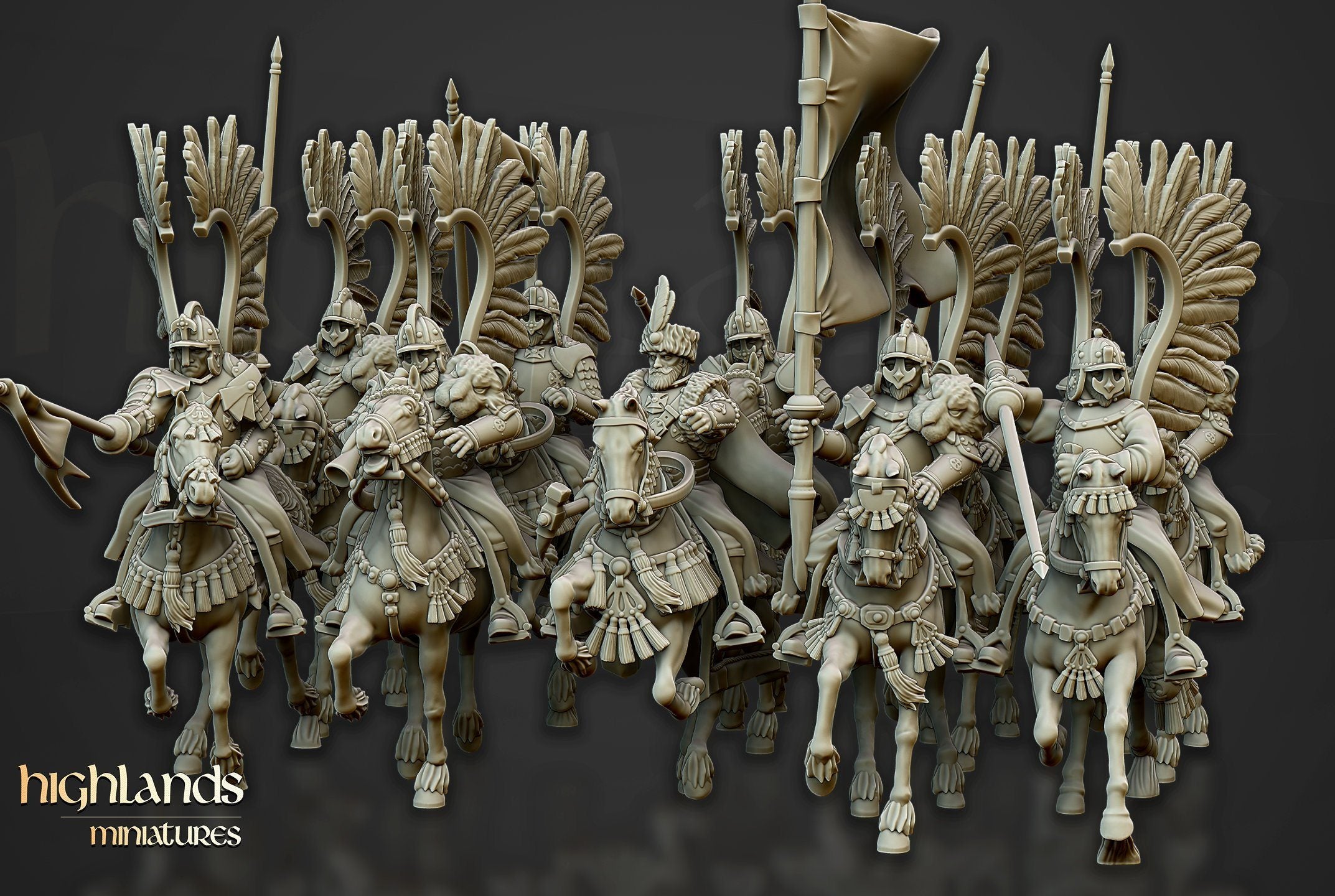 The Winged Hussars of Volhynia July Release Highlands Miniatures D&D TABLETOP GAMING 